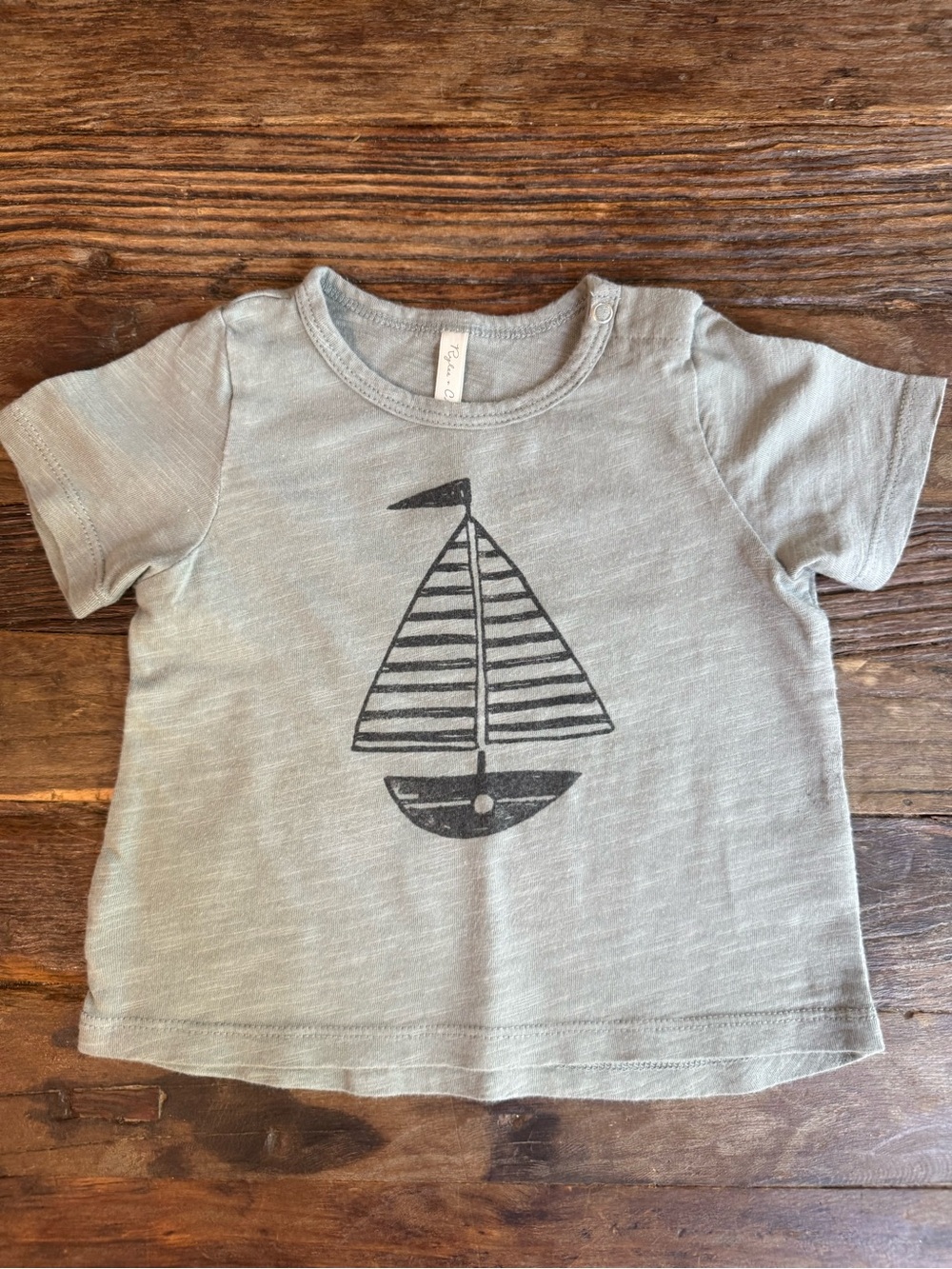 Rylee + Cru Short-Sleeve Sailboat Tee - Gray Blue